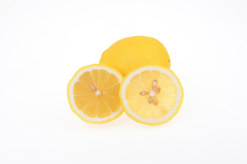 Fresh lemon isolated on a white background