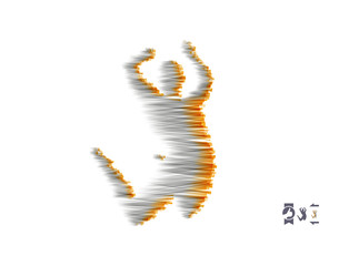 Business, freedom or happiness concept. 3d model of man. Human body model. Vector illustration.