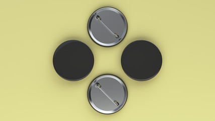 Blank black badge on yellow background