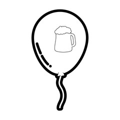 Balloon with beer jar icon