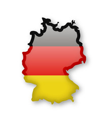 Germany flag and contour of the country.