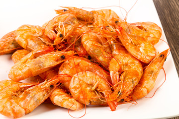 Boiled prawns