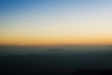 Landscape beautiful mountain with sunrise at the morning,Phu Kradueng National Park, Loei , Thailand