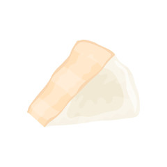 Piece of camembert cheese dairy product cartoon vector Illustration
