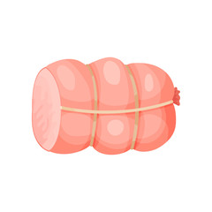 Boiled sausage braided meat product cartoon vector Illustration