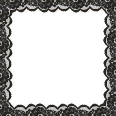Square frame from black lace edges