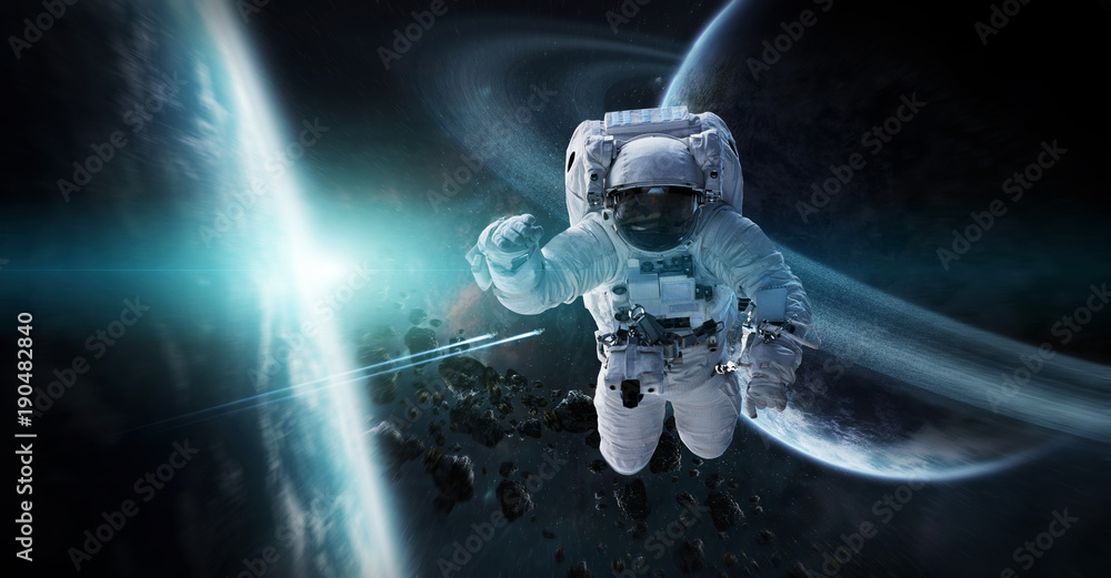 Aufkleber astronaut floating in space 3d rendering elements of this image furnished by nasa