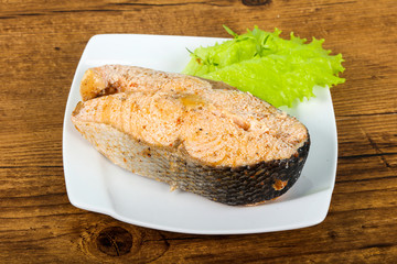 Steamed salmon