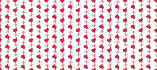Heart seamless pattern vector illustration. Valentines day background, love wallpaper. Abstract design for greeting card cover, romantic wrapping paper decoration