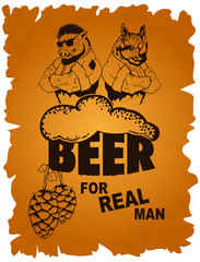 Beer for real man poster.