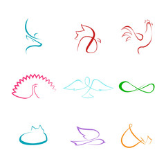 Abstract Line Art Symbol Illustration Graphic Set