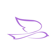 Abstract Flying Dove Line Art Symbol Graphic