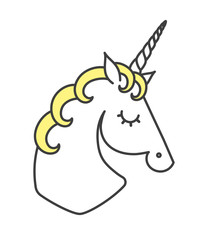 Vector illustration of unicorn. Logo. Cartoon flat style