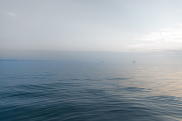 Peaceful Water of the Mediterranean Sea in Thessaloniki, Greece