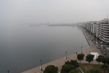 Port of Thessaloniki Through Fog
