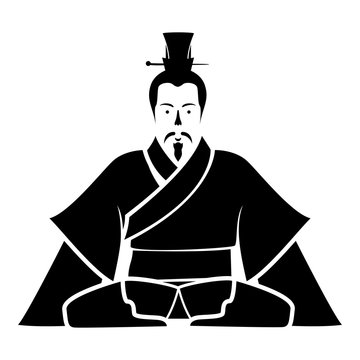 Emperor of China icon black icon flat illustration