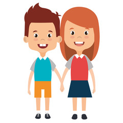 Obraz na płótnie Canvas cute and little kids couple vector illustration design