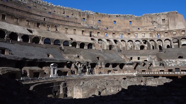 Evocative view of the ruins inside the Colosseum - Rome, Italy