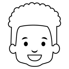 cute and little boy head vector illustration design