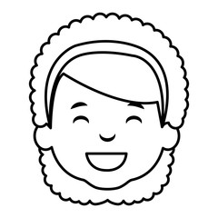 cute and little girl head vector illustration design