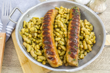 saucisses et flageolets