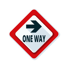 One Way Right Arrow Sign illustration