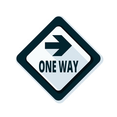 One Way Right Arrow Sign illustration