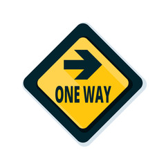 One Way Right Arrow Sign illustration