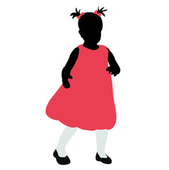  isolated silhouette in colored clothes little girl