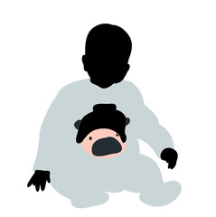  silhouette in colored clothes baby