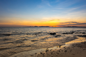 Fototapeta na wymiar Andaman sea on sunset