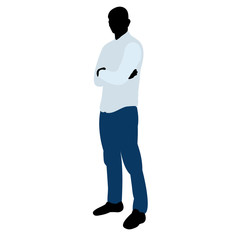  isolated silhouette in colored clothes guy