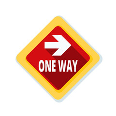 One Way Right Arrow Sign illustration