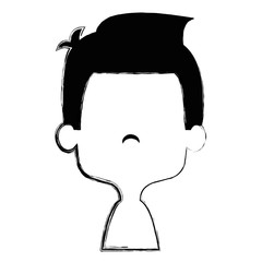 cute and little boy shirtless vector illustration design