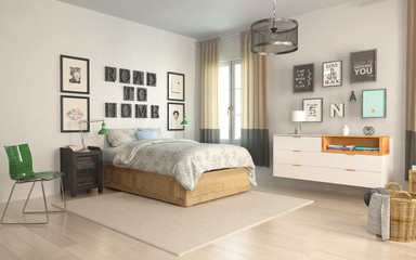 Bedroom in scandiavian style