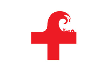 Obraz premium Illustration symbol for Tsunami Aid.