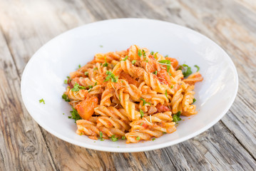 Fusilli al ragù di pesce, Italian Pasta