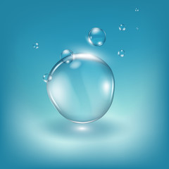 Water drops realistic illustration. Graphic concept for your design