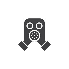 Firefighter mask icon vector, filled flat sign, solid pictogram isolated on white. Respirator, gas mask symbol, logo illustration.