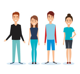 Obraz premium group of people avatars characters vector illustration design