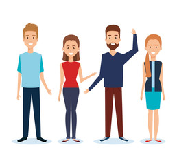 Fototapeta premium group of people avatars characters vector illustration design