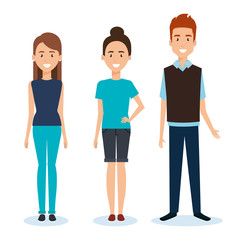 Obraz premium group of people avatars characters vector illustration design