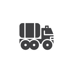 Fire truck icon vector, filled flat sign, solid pictogram isolated on white. Water carrier vehicle symbol, logo illustration.