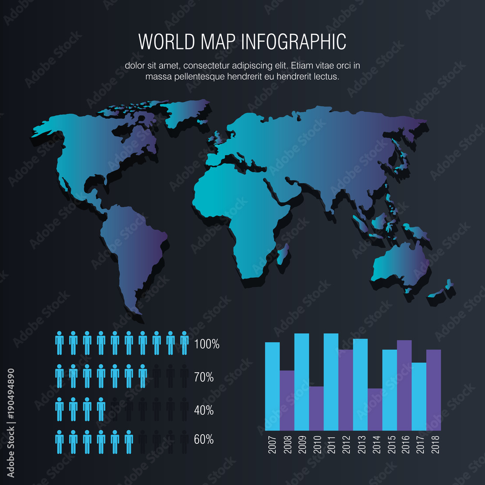 Canvas Prints world planet infographic icons vector illustration design