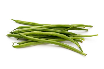 Green beans isolated on a white background.
