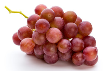 Ripe red grape isolated on white.