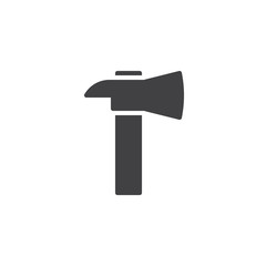 Firefighter axe icon vector, filled flat sign, solid pictogram isolated on white. Symbol, logo illustration.