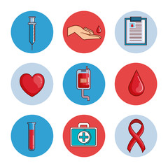 world hemophilia day set icons vector illustration design