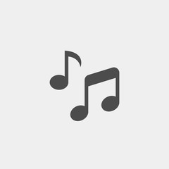 Note flat vector icon. Music flat vector icon