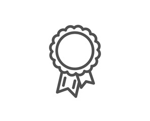 Success line icon. Winner medal sign. Award reward symbol. Glory or Honor. Quality design element. Editable stroke. Vector
